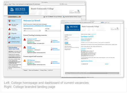 Colleges homepage and current vacancies